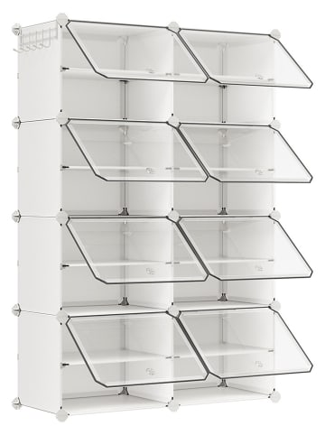 Schuhschrank in Weiß - (B)125 x (H)156 x (T)32 cm