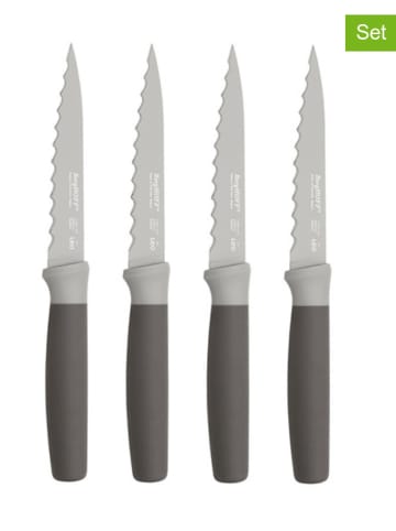 4er-Set: Steakmesser in Silber/ Schwarz - (L)11,5 cm