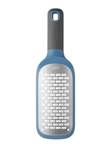 Edelstahl-Reibe in Silber/ Blau - (B)8,5 x (H)27 x (T)4,5 cm