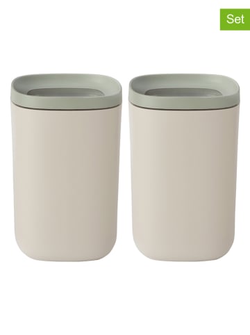 2er-Set: Vorratsbehälter in Creme/ Grün - (H)17 cm