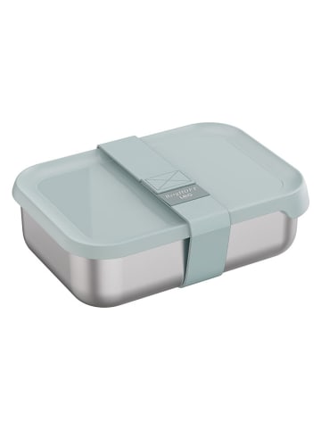 Pojemnik w kolorze srebrno-błękitnym na lunch - 21,5 x 6,3 x 15,5 cm