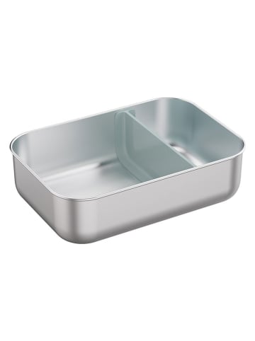 Lunchbox "Pure" in Silber/ Hellgrün - (B)21,5 x (H)15,5 x (T)6,3 cm 