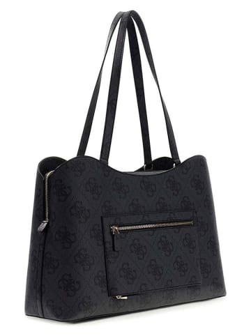 Shopper bag w kolorze antracytowym - 45 x 30 x 14 cm
