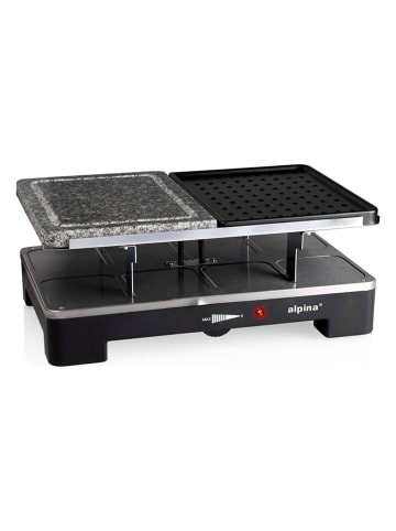 Grill raclette w kolorze srebrno-czarnym