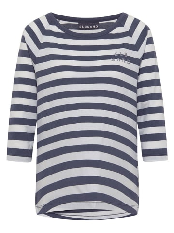 Longsleeve "Celin" in Dunkelblau/ Weiß