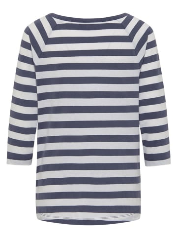 Longsleeve "Celin" in Dunkelblau/ Weiß