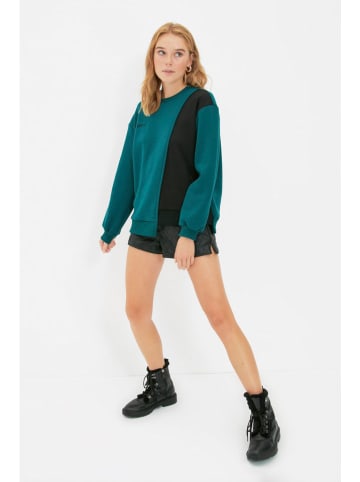 Sweatshirt donkergroen/zwart