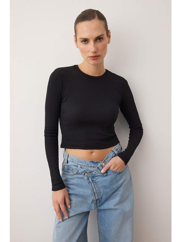 2er-Set: Longsleeves in Schwarz/ Weiß