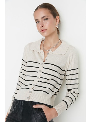 Cardigan in Creme/ Schwarz