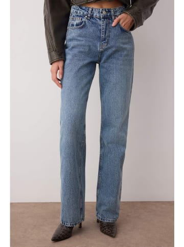 Spijkerbroek - wide leg fit - blauw