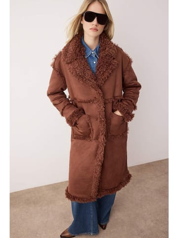 Teddymantel in Cognac