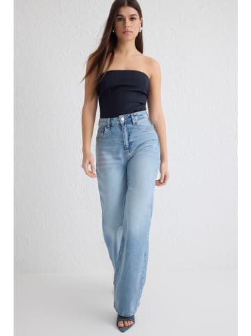 Spijkerbroek - wide leg fit - lichtblauw