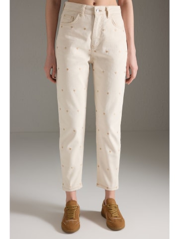 Spijkerbroek - mom fit - beige