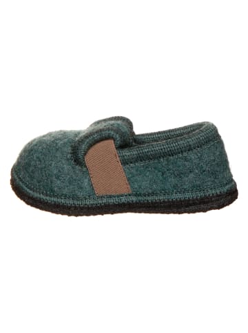 Kapcie w kolorze ciemnozielono-jasnobrązowym