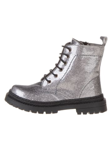 Leren boots zilverkleurig