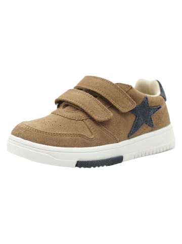 Skórzane sneakersy w kolorze jasnobrązowym