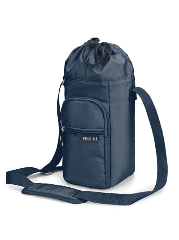 Flaschentasche in Dunkelblau - (B)10,5 x (H)29,5 x (T)13,5 cm