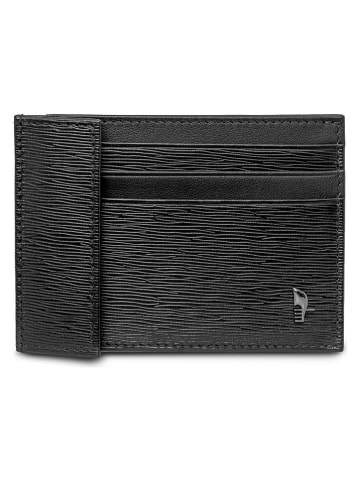 Skórzane etui "Nero" w kolorze czarnym na karty - 11 x 8 cm