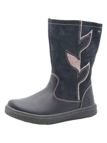 Leder-Boots in Dunkelblau
