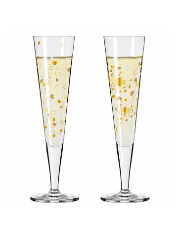 2er-Set: Champagnergläser "Goldnacht" in Gold - 205 ml