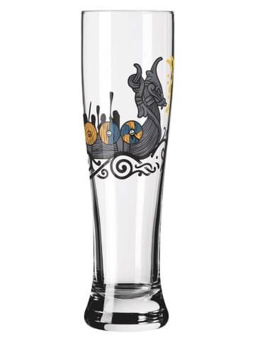 Szklanki (2 szt.) w kolorze szaro-czarnym do piwa pszenicznego - 646 ml