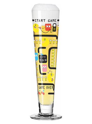 Szklanka "Heritage" w kolorze czarno-żółto-czerwonym do piwa - 385 ml