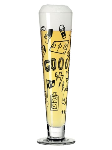Bierglas "Fußball" in Schwarz - 330 ml