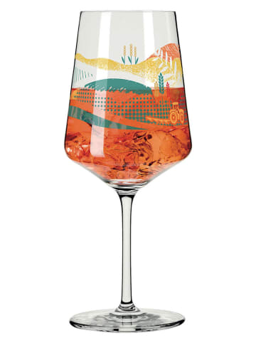 Kieliszek w kolorze turkusowo-żółto-pomarańczowym do koktajli - 544 ml