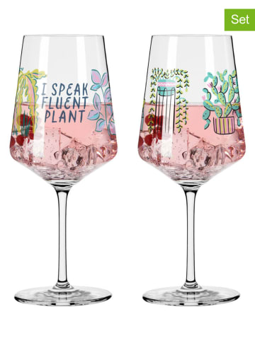 Kieliszki (2 szt.) w kolorze turkusowo-fioletowym do koktajli - 500 ml