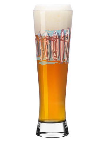 Szklanka "Segeln" w kolorze niebiesko-jasnobrązowym do piwa - 396 ml