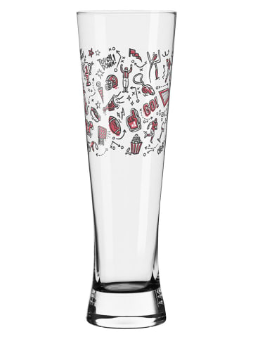 Szklanka "Football" w kolorze czerwonym do piwa - 396 ml