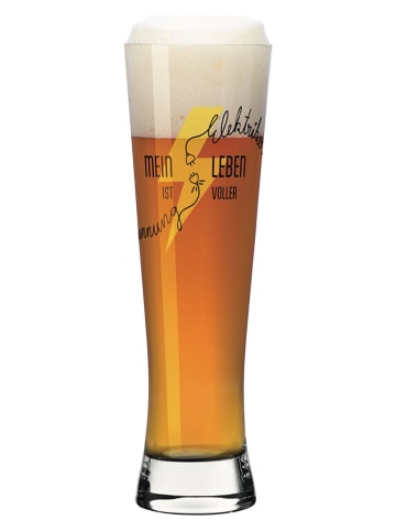 Bierglas "Handwerk" in Schwarz/ Gelb - 396 ml
