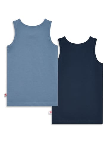 2-delige set: onderhemden lichtblauw/donkerblauw