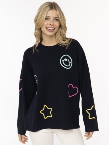 Sweter "Happy Patch" w kolorze granatowym