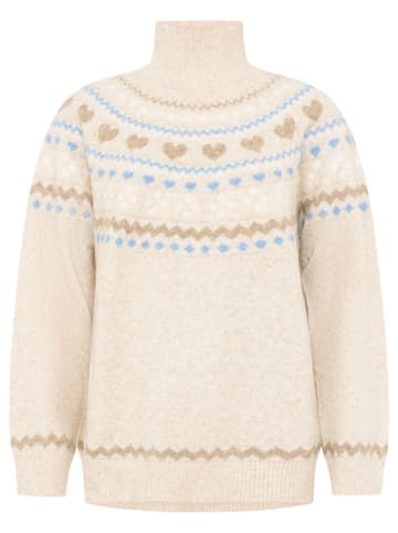 Zwillingsherz Sweter "Norweger" w kolorze kremowym