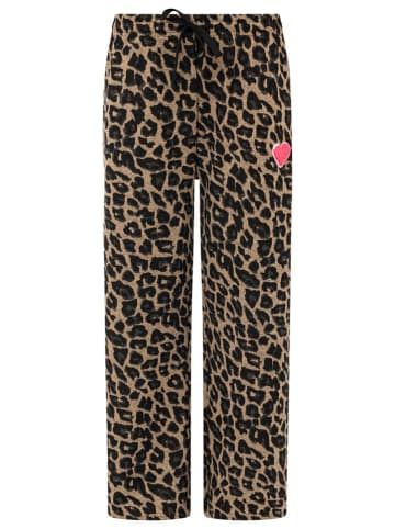 Hose "Leo Allover Herz" in Beige/ Schwarz
