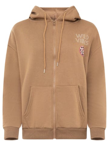 Bluza "Wild Vibes Strass" w kolorze jasnobrązowym