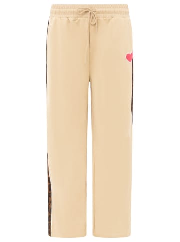 Hose "Leo Streifen" in Beige