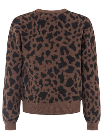 Zwillingsherz Pullover "Leo Amour Patch" in Braun