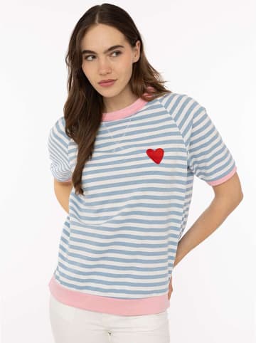 Shirt "Streifen & Herz" in Hellblau