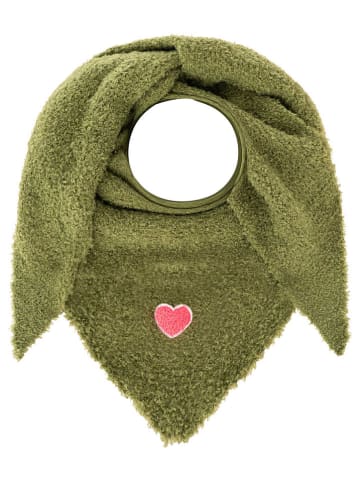 Chusta trójkątna "Heart Patch" w kolorze zielonym - 208 x 80 cm