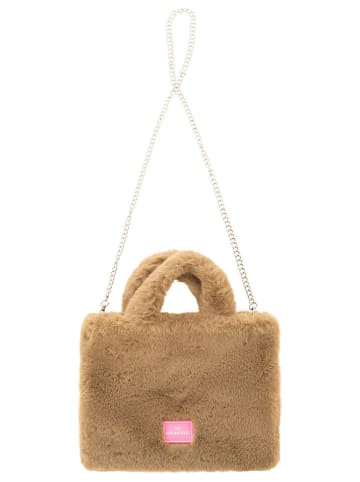 Henkeltasche "Plüsch" in Hellbraun - (B)33 x (H)26 cm