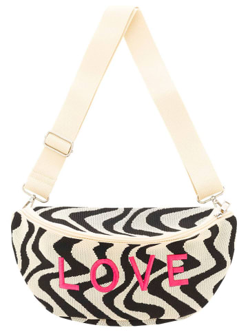 Borstbuidel "Zebra" crème/zwart - (B)29 x (H)18 cm