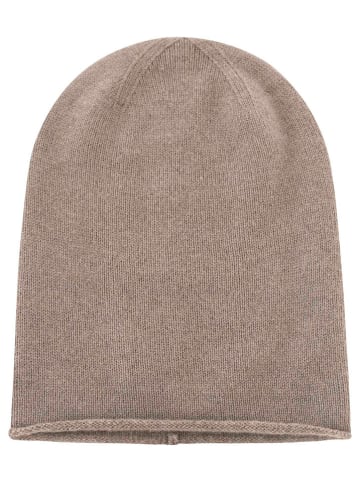 Kaszmirowa czapka beanie w kolorze szarobrązowym