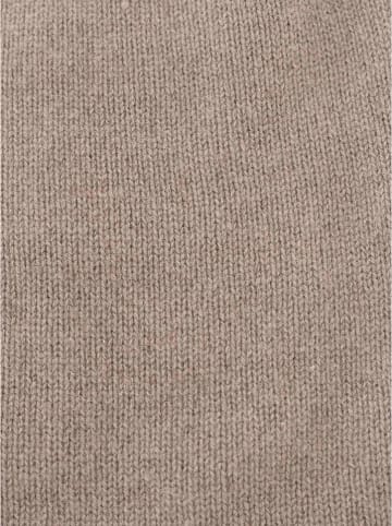 Kaszmirowa czapka beanie w kolorze szarobrązowym