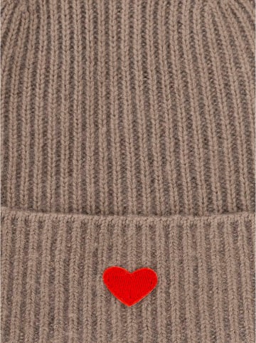 Kasjmieren muts "Herz" taupe