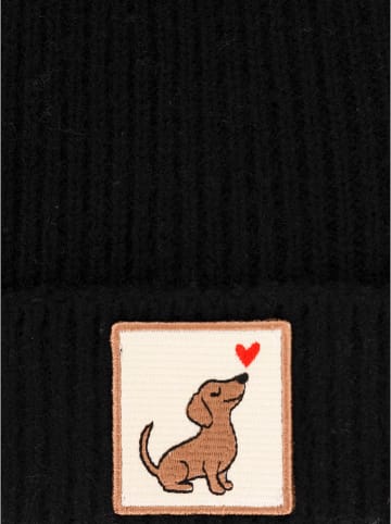 Kaszmirowa czapka "Dog Love" w kolorze czarnym