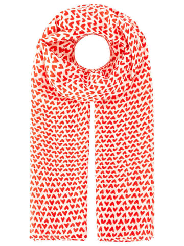 Schal "Herzchen Allover" in Rot/ Weiß - (L)180 x (B)95 cm