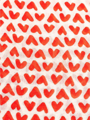 Schal "Herzchen Allover" in Rot/ Weiß - (L)180 x (B)95 cm