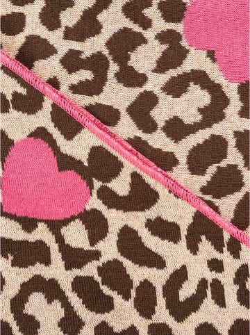 Dreieckstuch "Liebes Leo" in Beige/ Rosa - (L)200 x (B)130 cm